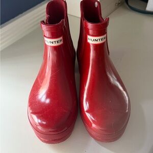 NEW!!! Hunter Glossy Red Women's Rain Boots